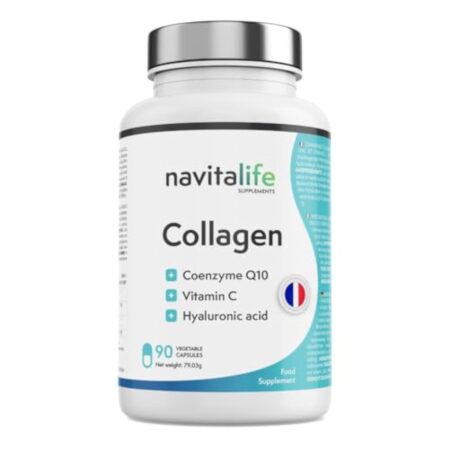 Collagène Acide Hyaluronique avec Coenzyme Q10, Vitamine C et Zinc | Des articulations saines, une peau jeune | Convient à tout âge | Gélules faciles à ingérer. Emballage ÉCO-responsable.