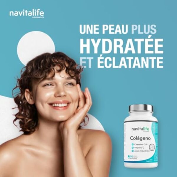 Collagène Acide Hyaluronique avec Coenzyme Q10, Vitamine C et Zinc | Des articulations saines, une peau jeune | Convient à tout âge | Gélules faciles à ingérer. Emballage ÉCO-responsable. – Image 3