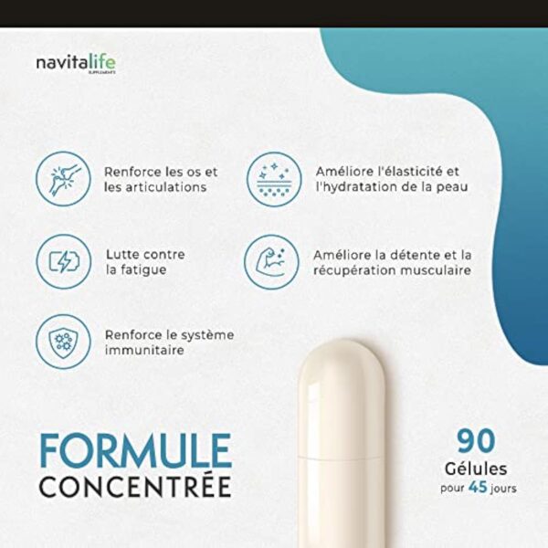 Collagène Acide Hyaluronique avec Coenzyme Q10, Vitamine C et Zinc | Des articulations saines, une peau jeune | Convient à tout âge | Gélules faciles à ingérer. Emballage ÉCO-responsable. – Image 4