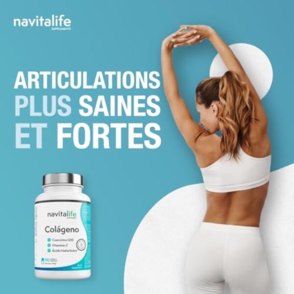 Collagène Acide Hyaluronique avec Coenzyme Q10, Vitamine C et Zinc | Des articulations saines, une peau jeune | Convient à tout âge | Gélules faciles à ingérer. Emballage ÉCO-responsable. – Image 7