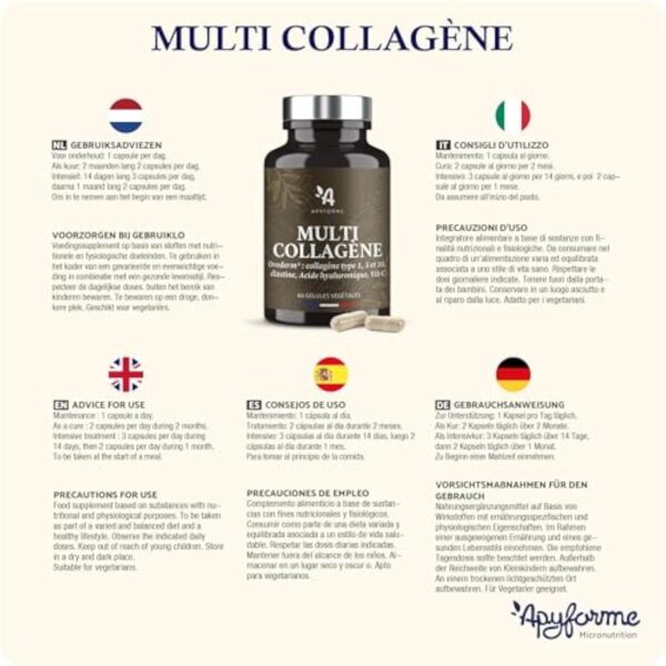Collagène Breveté + Acide Hyaluronique - ÉLU PRODUIT DE L'ANNÉE 2023-3 Brevets et 16 Études Cliniques - 2 Mois de Cure - 60 Gél - Fabriqué en France par Apyforme – Image 9