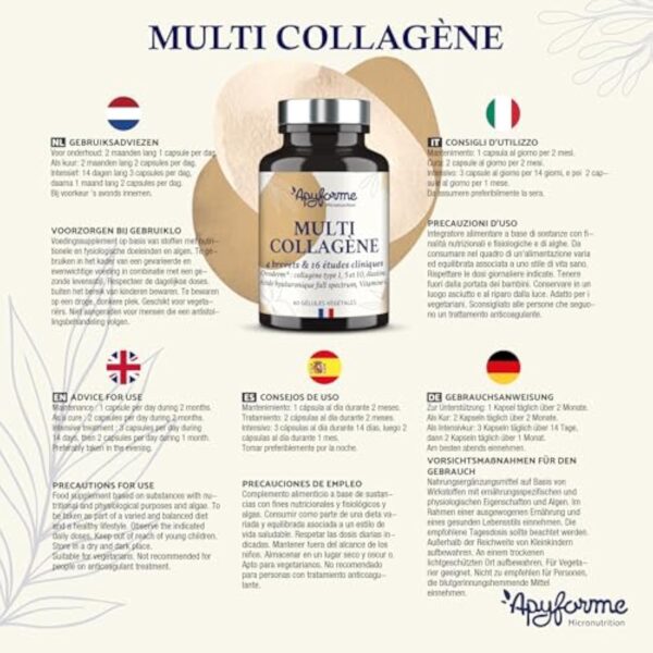 Collagène Breveté + Acide Hyaluronique - ÉLU PRODUIT DE L'ANNÉE 2023-3 Brevets et 16 Études Cliniques - 2 Mois de Cure - 60 Gél - Fabriqué en France par Apyforme – Image 10