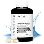 Collagène Marin et Acide Hyaluronique, Coenzyme Q10, Vitamine C et Zinc | 180 gélules (3 mois de traitement) | Peptides pour la santé des articulations, cartilage, les os, peau, cheveux et ongles.