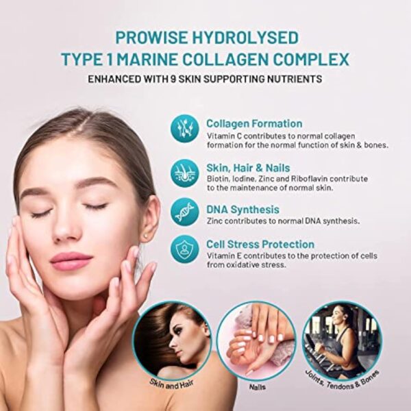 Collagène Marin avec Acide Hyaluronique 1100mg - 90 Capsules Boostées en Acide Hyaluronique, Vitamines C, E, B2, Biotine, Cuivre, Zinc et Iode | Fabriqué au Royaume-Uni par Prowise Healthcare – Image 5