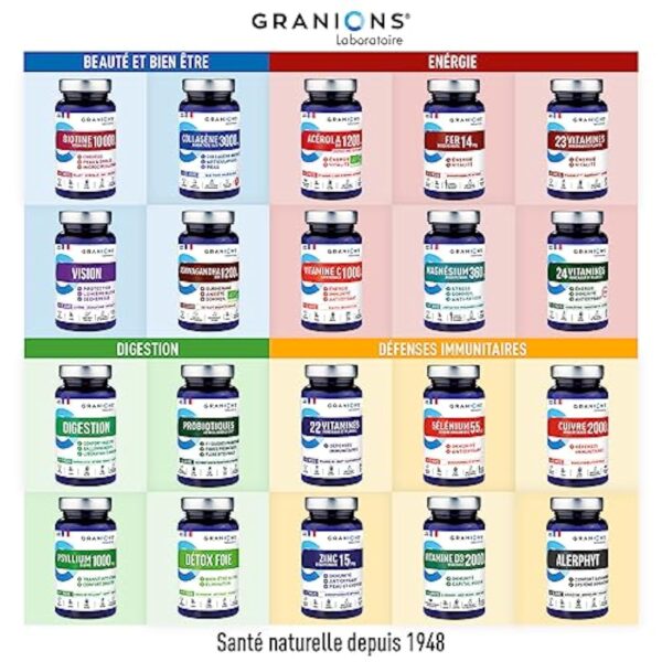 Collagene Marin type 1 et 2 - GRANIONS - Complement alimentaire Collagene Type 2 - Peptide de Collagene Hydrolysé 3000mg avec Manganèse + Cuivre - Collagene Marin | Made in France | 80 comprimés – Image 8