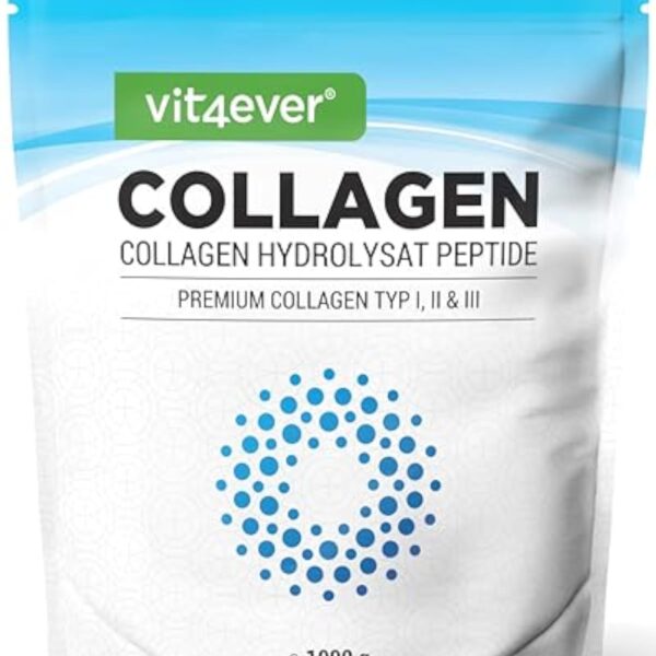 Collagène en Poudre 1000 g - 100% Collagène Bioactif hydrolysat Peptides - collagène type 1, 2 & 3 - Goût Neutre - Sans additifs