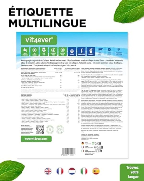 Collagène en Poudre 1000 g - 100% Collagène Bioactif hydrolysat Peptides - collagène type 1, 2 & 3 - Goût Neutre - Sans additifs – Image 8