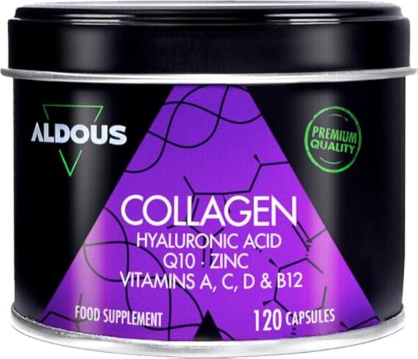 Collagene et Acide Hyaluronique | 120 Gélules | Peptide de Collagene | Collagene Hydrolysé + Acide Hyaluronique + Coenzyme Q10 + Vitamines A, C, D, B12 + Zinc | Peau, Os, Articulations | Anti-âge