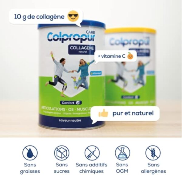 Collagène hydrolysé COLPRPUR en poudre | 30 jours | Vitamine C | Confort Os, Articulations, Muscles | Saveur Neutre – Image 3