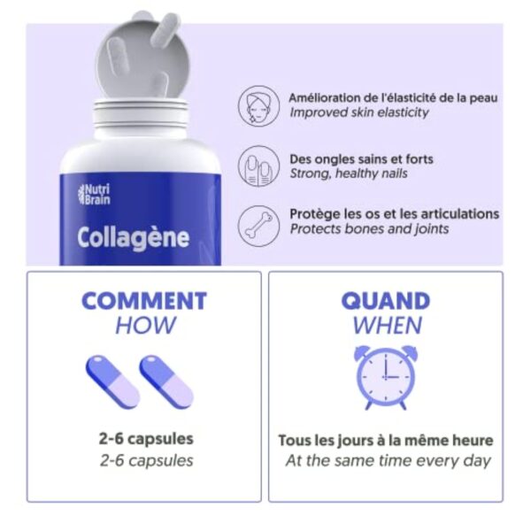 Collagène hydrolysé XXL 450 Gélules (6 mois) | Pour les Articulations, Peau, Cheveux, système immunitaire, l'Énergie et la Beauté | Renforcé en Magnésium, Vitamine C, Vitamine D, Calcium et Silicium – Image 4