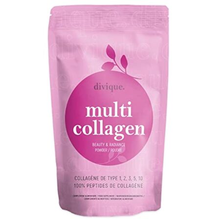 Divique poudre de collagène [500g] - premium multicollagène de type 1, 2, 3, 5, 10-100% peptides de collagène - 10 000 mg de collagène par jour - insipide, soluble, sans additifs
