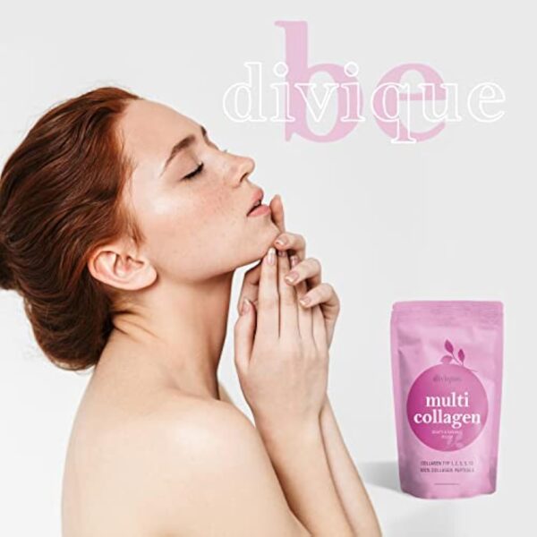 Divique poudre de collagène [500g] - premium multicollagène de type 1, 2, 3, 5, 10-100% peptides de collagène - 10 000 mg de collagène par jour - insipide, soluble, sans additifs – Image 4