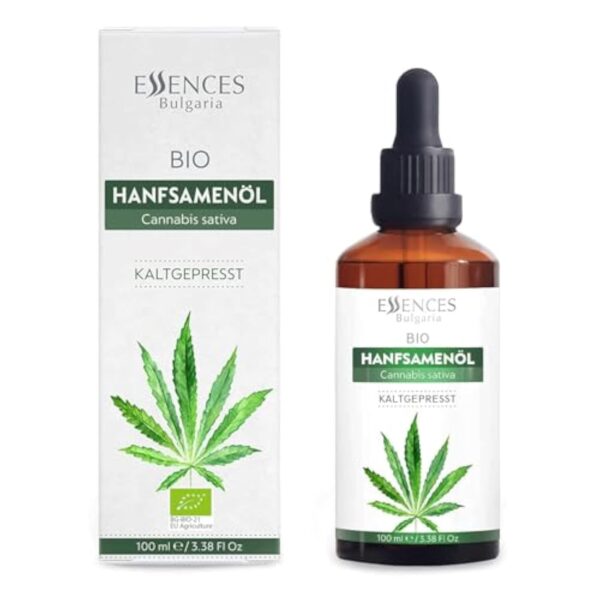 Essences Bulgaria Huile de Graines de Chanvre Bio 100 ml | Huile Pressée à Froid 100% Naturelle | Qualité Thérapeutique | Ferme Familiale | Huile de Base de Massage | Hydratant Naturel – Image 3