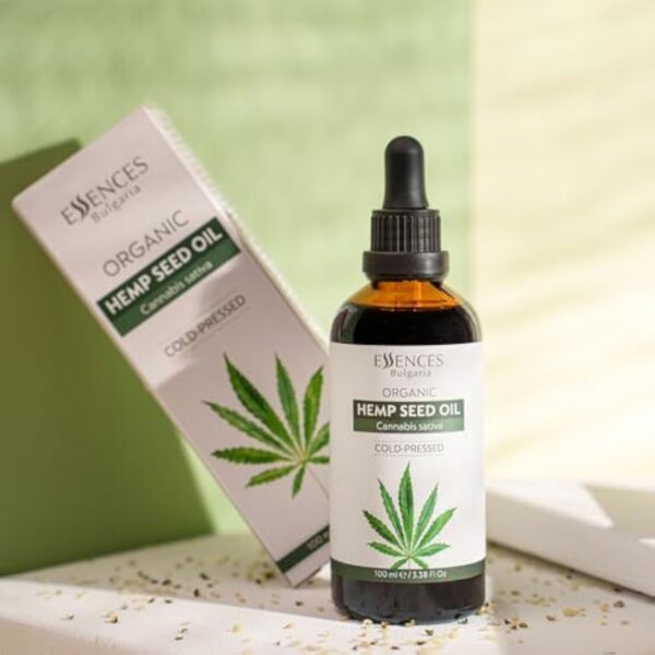 Essences Bulgaria Huile de Graines de Chanvre Bio 100 ml | Huile Pressée à Froid 100% Naturelle | Qualité Thérapeutique | Ferme Familiale | Huile de Base de Massage | Hydratant Naturel – Image 5