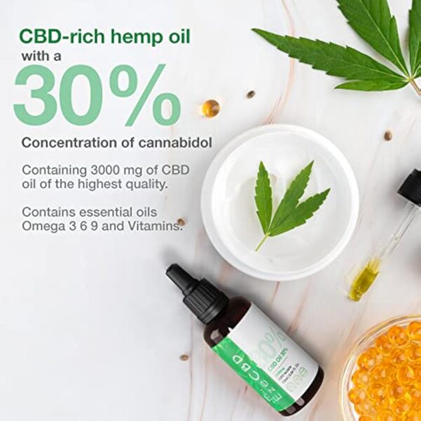 Ezero Huile Cbd 30% Premium 3000 Mg Biologique Pure - Huile De Chanvre - Huile De Cdb - Hemp Oil - Certifié Bio, Naturel Et Végane - 10 Ml – Image 3