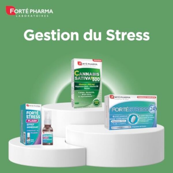 Forté Pharma - Cannabis Sativa 300 - Complément Alimentaire à base de Chanvre, Magnésium Marin et Bacopa - Anti Stress Adulte - 30 gélules – Image 8