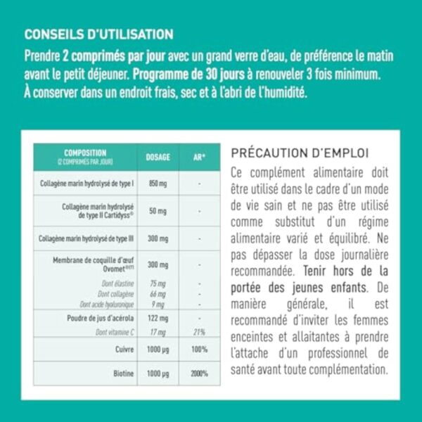 GRANIONS - MULTI Collagene + Action 10 en 1-5 Types de Collagène - Collagene Marin, Ovomet, Cartidyss - Vitamine C et Biotine - Sans Gluten - 20 études cliniques - 60 Comprimés - format 1 mois – Image 7