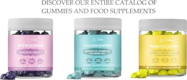 Gommes de Collagène | 90 Gummies |Vitamines collagen 400Mcg +Acide Hyaluronique + Coenzyme+Q10 +VtmC/D |Supplément pour la Peau les Cheveux et les Articulations |Sans sucre Ananas |3 mois (90) – Image 6