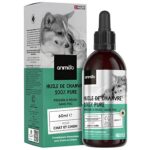 Huile de Graines de Chanvre Chien & Chat 60ml, Pressée à Froid, avec Oméga 3, 6, 9 - (Cannabis Sativa) - Source des Vitamines A, B, D - pour l'Anxiété & Le Stress - Fabriqué en UE