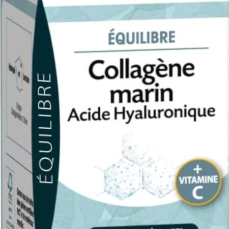 JUVAMINE - Equilibre - Collagène Marin et Acide Hyaluronique - Vitamine C - Peau et Articulations - 60 Comprimés - Programme de 30 jours - Fabriqué en France