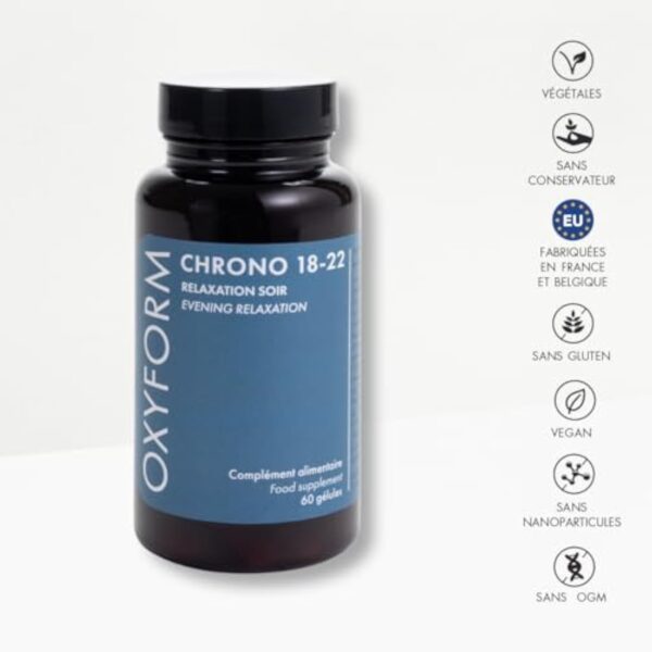 L-Tryptophane + Sérotonine I Laboratoires Oxyform I Anti Stress Puissant I Complément Naturel Safran, Passiflore - Améliore le Sommeil - Fatigue Mentale I 60 cp végan - Cure 1 Mois I Chrono 18-22 – Image 5