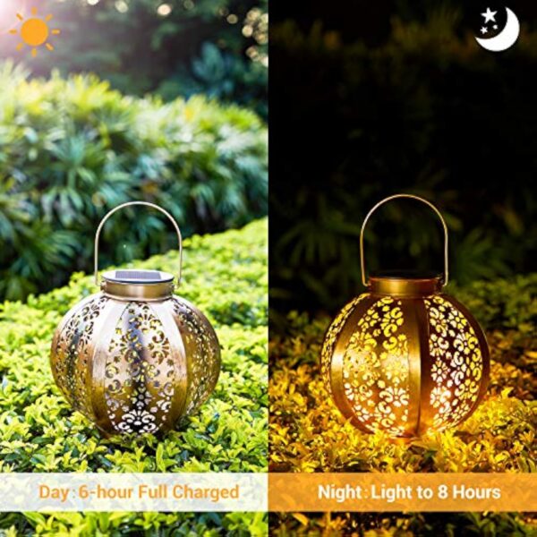Lanterne Solaire Exterieur, OxyLED Lampe Solaire Exterieur 2 Suspendue Decoration Jardin Lampe Solaire Exterieur pour le Patio la Table le Deco Blanc chaudlanterne – Image 4