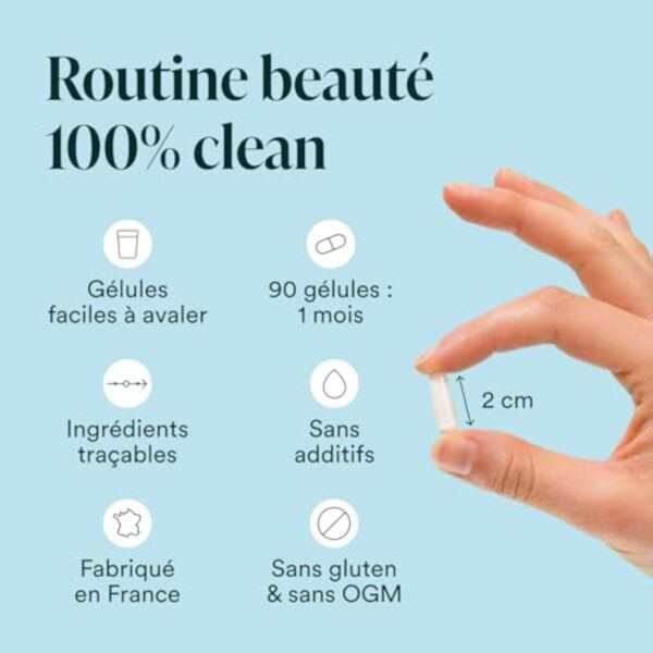 NOVOMA Collagène Marin + Acide Hyaluronique, 1000 mg de Collagene Pur Hydrolysé Type 1 & 3, Avec Vitamine C, Zinc et Biotine, Beauté de la Peau, Cheveux et Ongles, 90 gélules – Image 5
