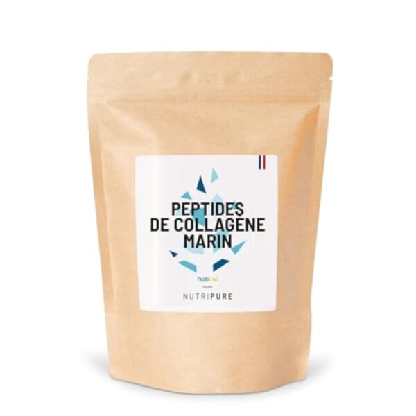 NUTRIPURE - Collagène Marin Sauvage - Neutre - Complément Alimentaire Articulations, Soin des Cheveux & Ongles, Peau - Collagène Marin Hydrolisé - Sachet de 310g - 1 Mois - Made in France