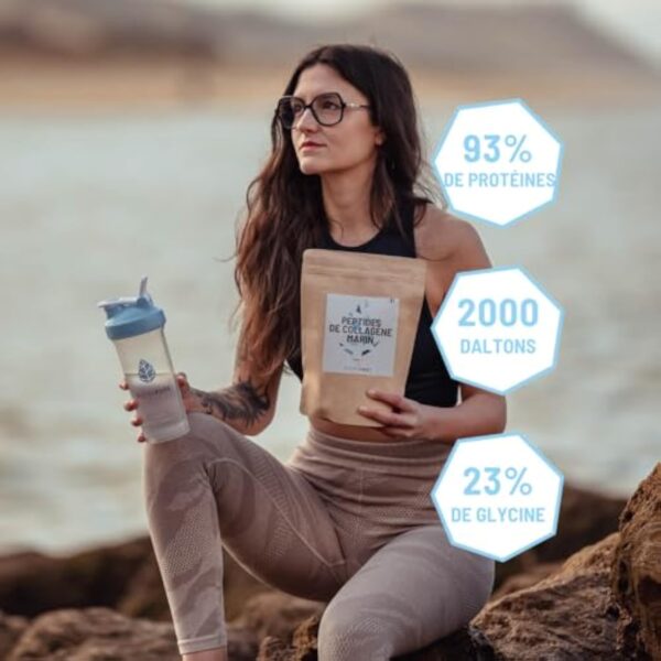NUTRIPURE - Collagène Marin Sauvage - Neutre - Complément Alimentaire Articulations, Soin des Cheveux & Ongles, Peau - Collagène Marin Hydrolisé - Sachet de 310g - 1 Mois - Made in France – Image 6