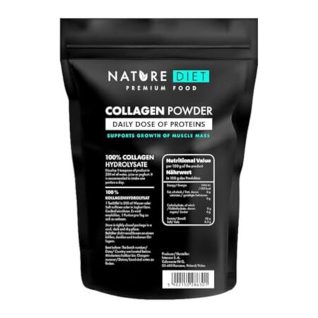 Nature Diet - Poudre de collagène 600 g | Hydrolysat | Sans saveur | Peptides de collagène | Source de protéines