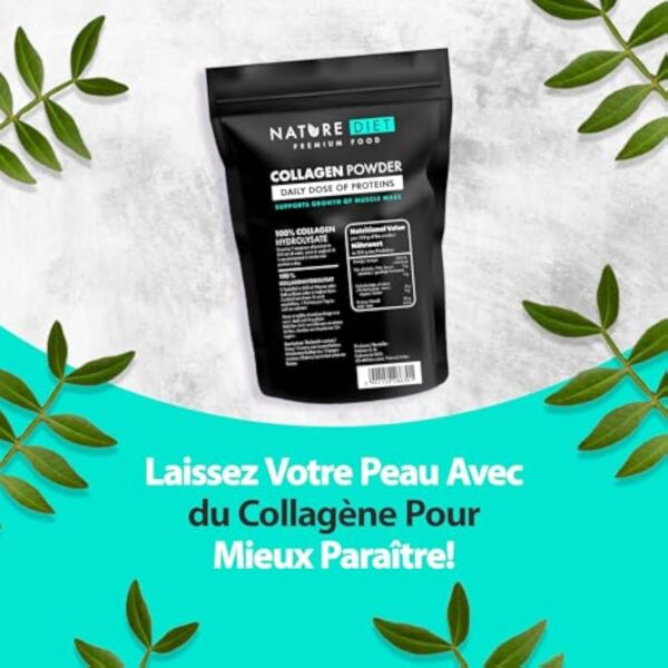 Nature Diet - Poudre de collagène 600 g | Hydrolysat | Sans saveur | Peptides de collagène | Source de protéines – Image 8
