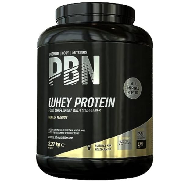 PBN Premium Body Nutrition Whey Protéine en Poudre, 2.27kg Vanille, Nouvelle saveur améliorée – Image 2