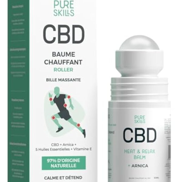 PURESKILLS | Crème chauffante CBD + Arnica | 5 Huiles Essentielles + Vitamine E - Crème CBD et Arnica | Calme et Déténd, Crème CBD, Crème de chanvre - Fabriqué en France, Qualité Supérieure