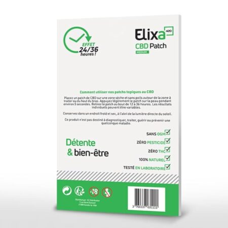 Patch CBD - ELIXA 420-30 patchs CBD topiques - 15 mg par Patch