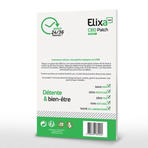 Patch CBD - ELIXA 420-30 patchs CBD topiques - 15 mg par Patch