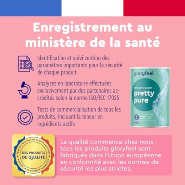 Poudre de Collagène 500g Sans Saveur, Avec Ingrédients Premium Brevetés, 12500mg de Collagène Hydrolysé Type I, Enrichi en Vitamine C, Zinc et Cuivre, Soutient la Peau, les Ongles et les Cheveux* – Image 3
