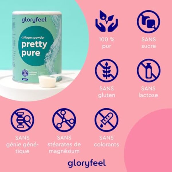 Poudre de Collagène 500g Sans Saveur, Avec Ingrédients Premium Brevetés, 12500mg de Collagène Hydrolysé Type I, Enrichi en Vitamine C, Zinc et Cuivre, Soutient la Peau, les Ongles et les Cheveux* – Image 5