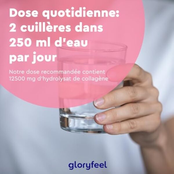 Poudre de Collagène 500g Sans Saveur, Avec Ingrédients Premium Brevetés, 12500mg de Collagène Hydrolysé Type I, Enrichi en Vitamine C, Zinc et Cuivre, Soutient la Peau, les Ongles et les Cheveux* – Image 8