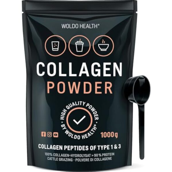Poudre de collagène de pâturage hydrolysat 1 kg - hydrolysat de protéines soluble dans l'eau & au goût neutre
