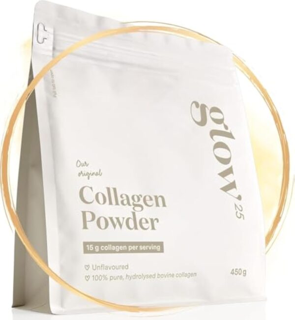 Poudre de collagène Glow25® [450g] - L'original - Collagène premium hydrolisé pur - Peptides de type 1 et 3 - Solubilité parfaite - Collagene naturel – Image 2