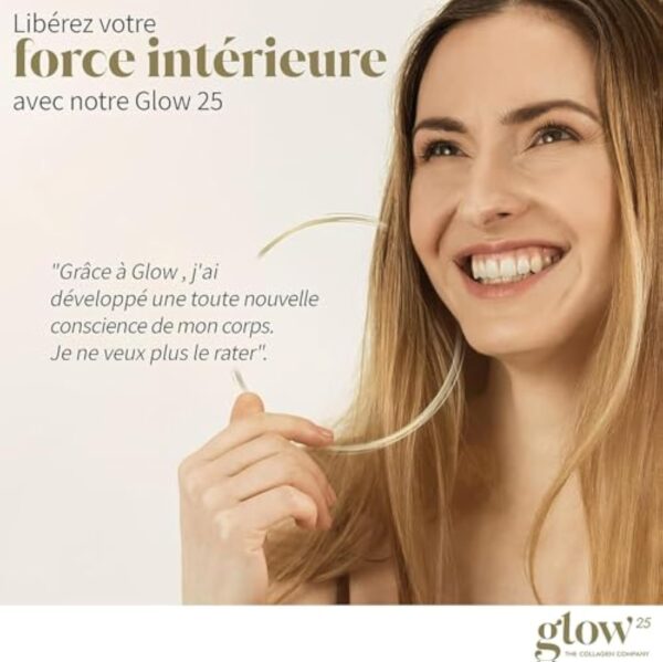 Poudre de collagène marin Glow25® [300g] - Solubilité parfaite - Peptides de collagène à boire - Collagène hydrolisé bioactif pur - Naturel – Image 3