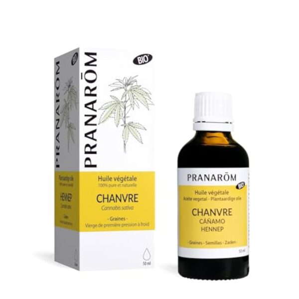 Pranarôm Huile Végétale de Chanvre Bio (Eco) Naturellement Nourrissante 50 ml