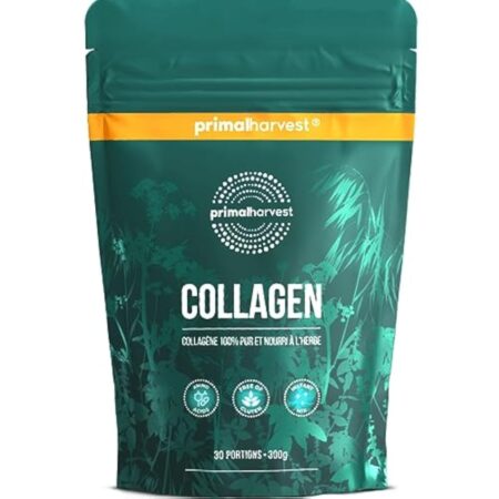 Primal Harvest Collagen poudre - 30 portions Premium Collagen Complex - alimentation durable à l'herbe - hydrolysat de collagène- goût neutre & solubilité optimale