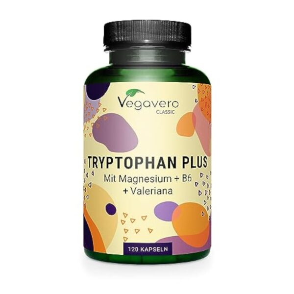 Tryptophane 600 mg | Avec Valériane, Magnesium et Vitamine B6 | Aide au Sommeil + Humeur | 120 Gélules | Vegan & Sans Additifs | Vegavero® – Image 2