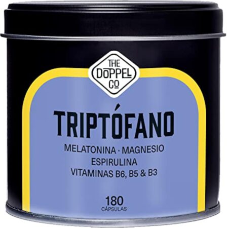 Tryptophane avec Mélatonine et Magnésium + Vitamine B6, B5, B3 + Spiruline | 180 Gélules | 1,78mg de Mélatonine | 600mg de Tryptophane pour bien dormir | Énergie, Concentration, Stress