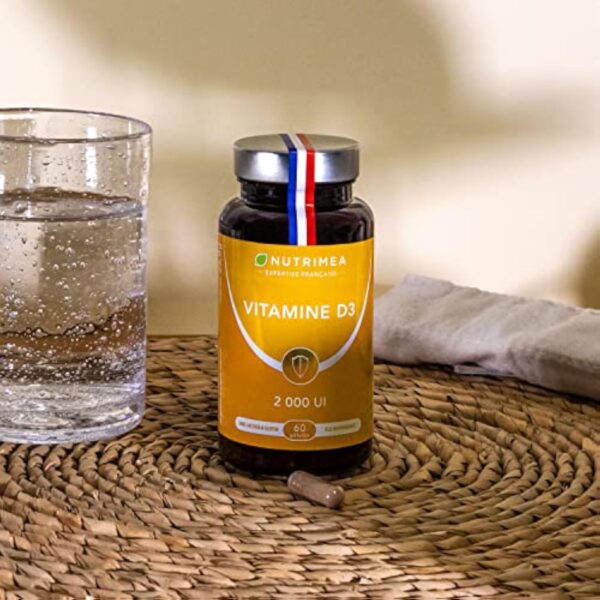 VITAMINE D3 – 100% Pure - 2000 UI - 1000% des Apports Journaliers – Santé des Os & des Dents - Immunité - 60 Gélules – Nutrimea - Fabriqué en France – Image 7