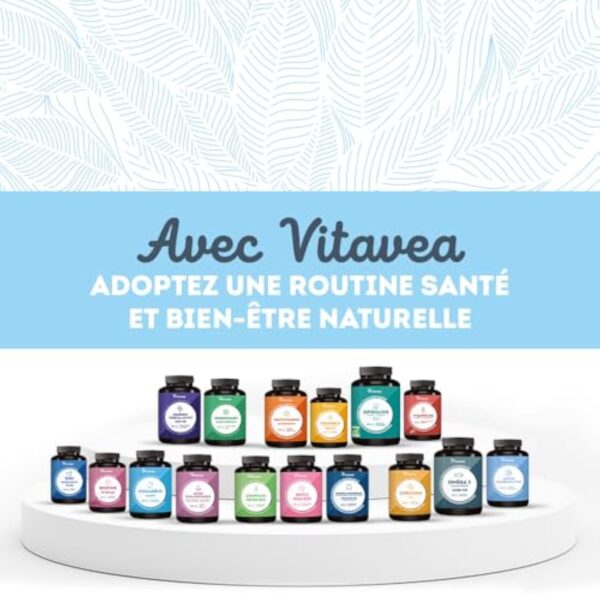 VITAVEA BIEN-ETRE Collagène Marin 1000mg Type 1 et 3-180 comprimés - Peptide de Collagène Marin Hydrolysé, Vitamine C, Sélénium - Peau Hydratée & Articulations Souples - 3 mois - Fabriqué en France – Image 8