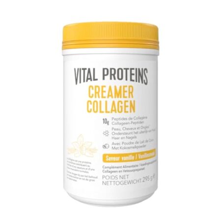 Vital Proteins Creamer Collagen Vanille - Peptides de Collagène - Peau, Ongles, Cheveux - Sans Sucres Ajoutés, Sans Gluten, Saveur Vanille - 10g par portion - Boite de 295g.