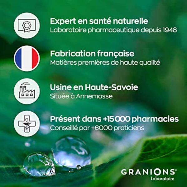 Vitamine D3 GRANIONS | Complément alimentaire vitamines | Vitamine D3 10µg avec Zinc | Défenses immunitaires, capital osseux, vitamine D | Made in France | 2x60 gelules – Image 10