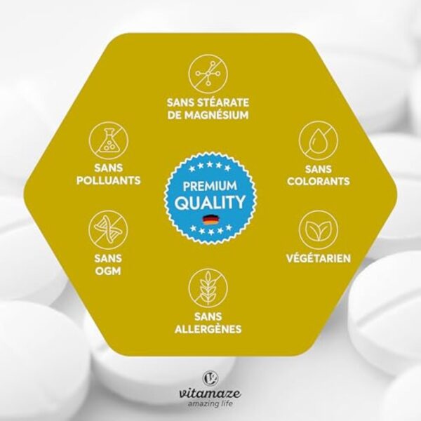 Vitamine D3 K2 Haute Dose, Vitamine D3 5000 UI + Vitamine K2 (MK7) 100µg - Pour les Os, les Muscles, le Système Immunitaire - Naturelle Sans Additifs et Haute Biodisponibilité - Qualité Allemande – Image 5